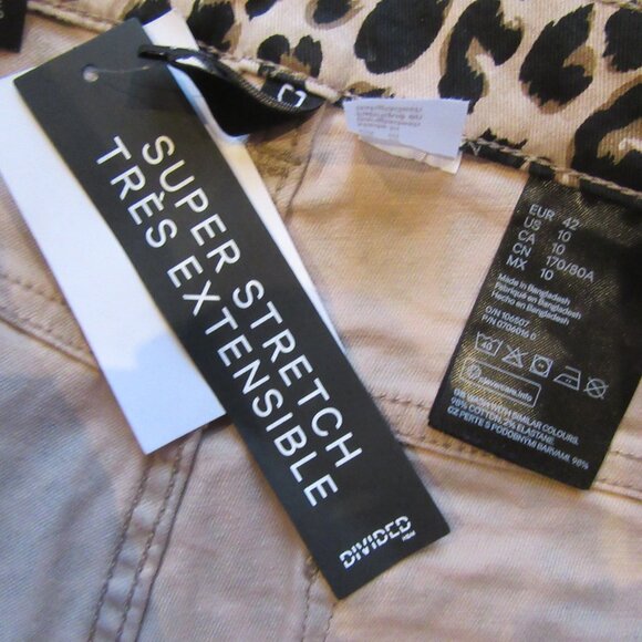 H&M LEOPARD PANTS/JEANS/NWT/SIZE 10/SUPER STRETCH/SUPER SKINNY! - Picture 4 of 7